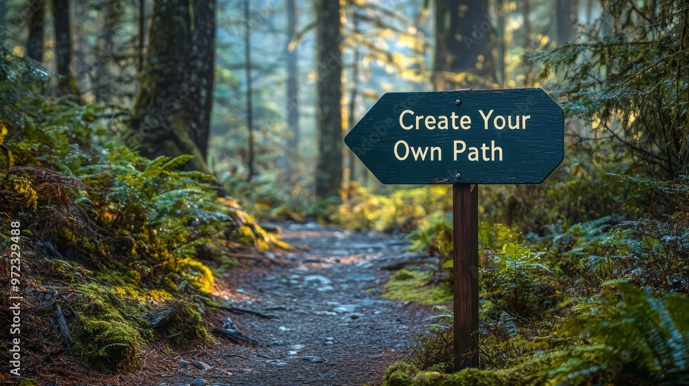 Create Your Own Path Forest Trail Sign Motivational