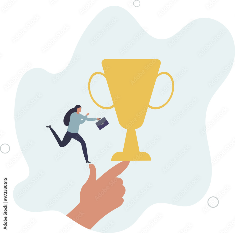 Motivation to achieve goal, reward or prize to motivate employee to succeed in work, effort and ambition to reach target concept.flat design with people. Motivation to achieve goal, reward or prize to motivate employee to succeed in work, effort and ambition to reach target concept.flat design with people.