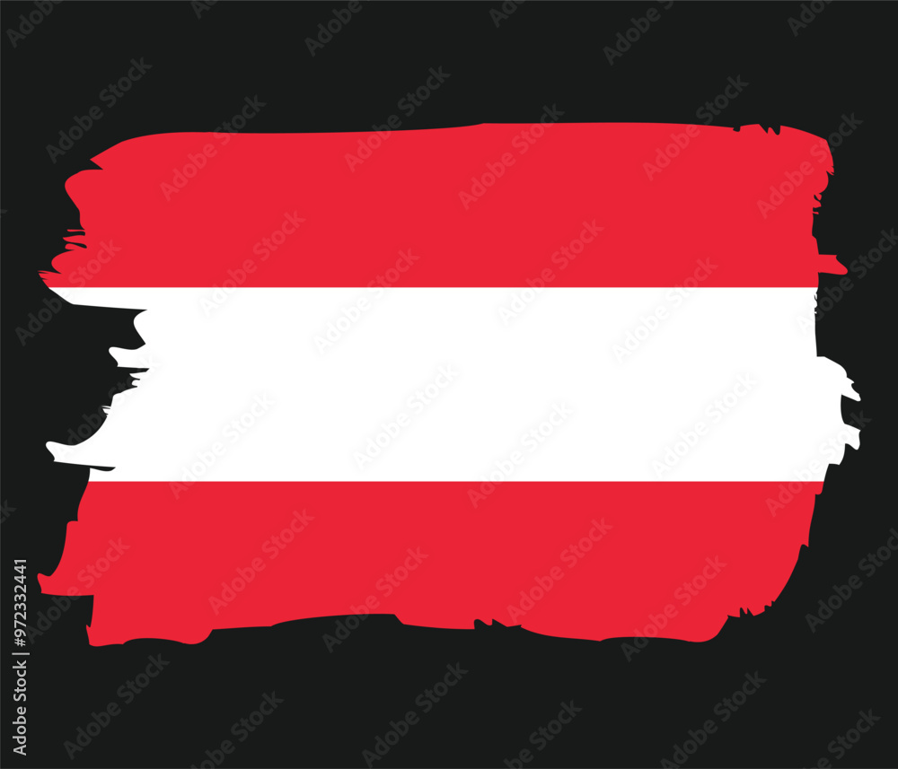 Fototapeta premium Hand drawn brush stroke flag of Austria. Vector illustration