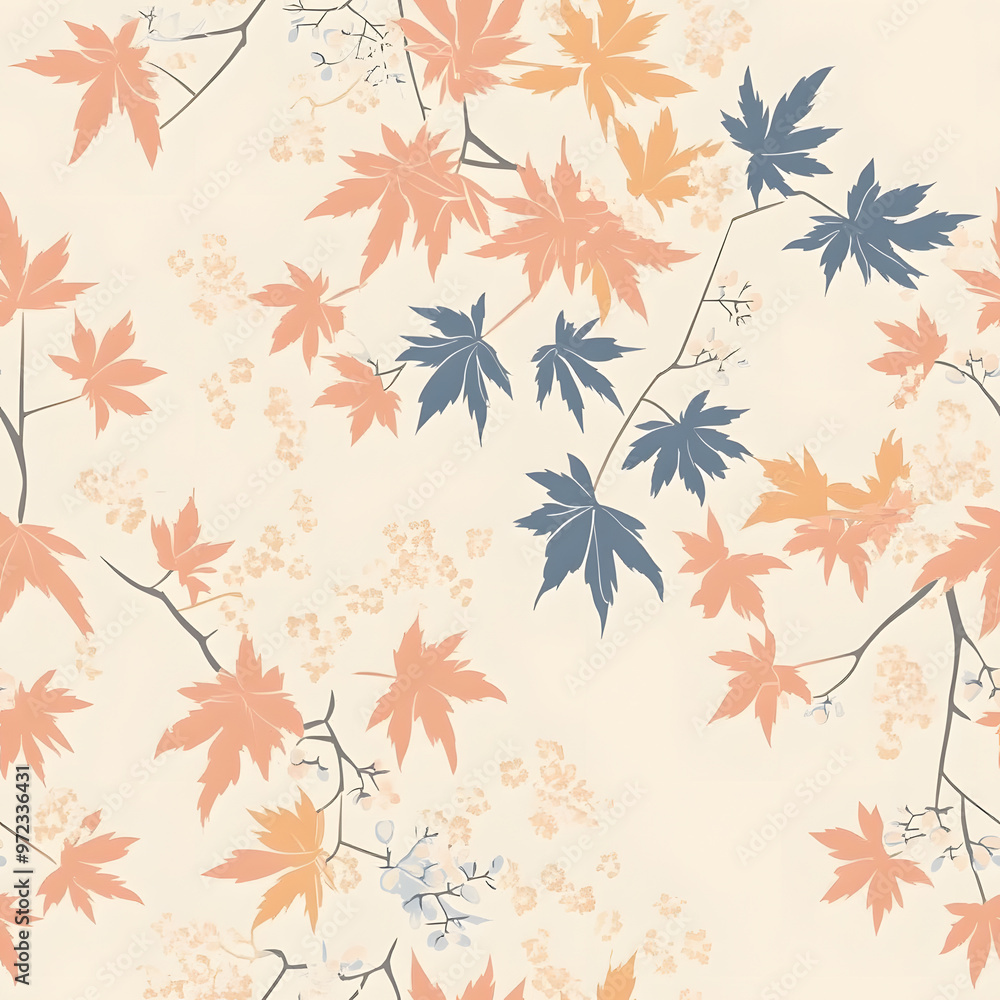Japanese-style 2D illustrator doodle patterns for floor tiles and wallpaper Japanese-style 2D illustrator doodle patterns for floor tiles and wallpaper