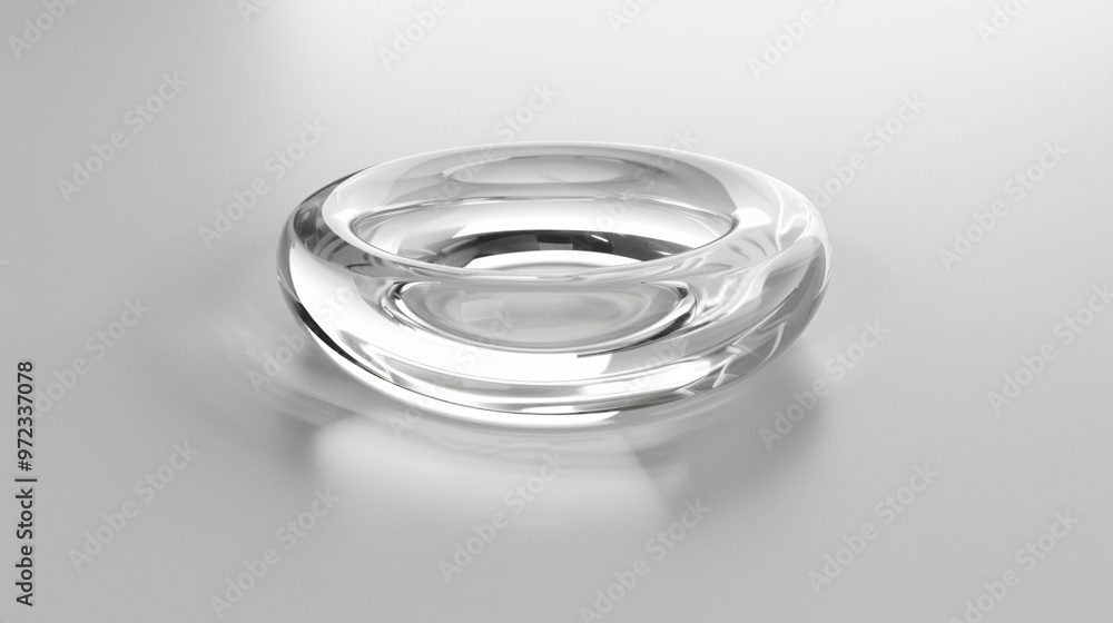 A minimalist glass dish, showcasing its transparent and smooth surface, reflecting soft light, ideal for modern design or product photography, emphasizing simplicity and elegance. A minimalist glass dish, showcasing its transparent and smooth surface, reflecting soft light, ideal for modern design or product photography, emphasizing simplicity and elegance.