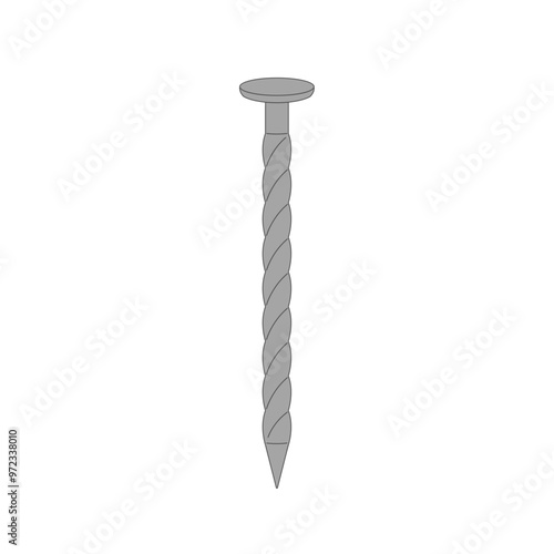 screw nail, clip art, vector Illustration, isolated, icon illustration