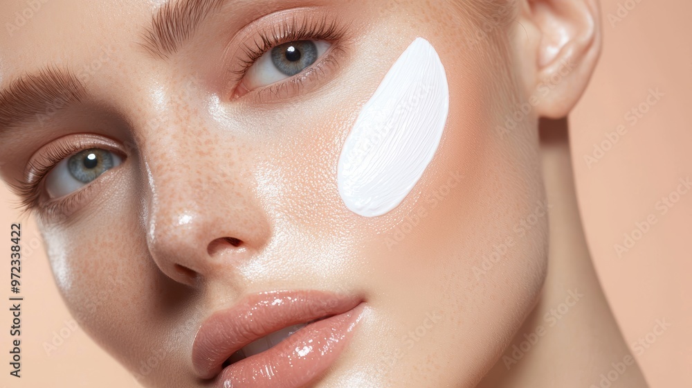 How does the smooth, radiant complexion in the image symbolize the importance of skincare in achieving a flawless makeup look How does the smooth, radiant complexion in the image symbolize the importance of skincare in achieving a flawless makeup look