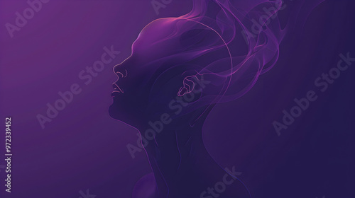 purple minimal profile icon with a person, generative IA