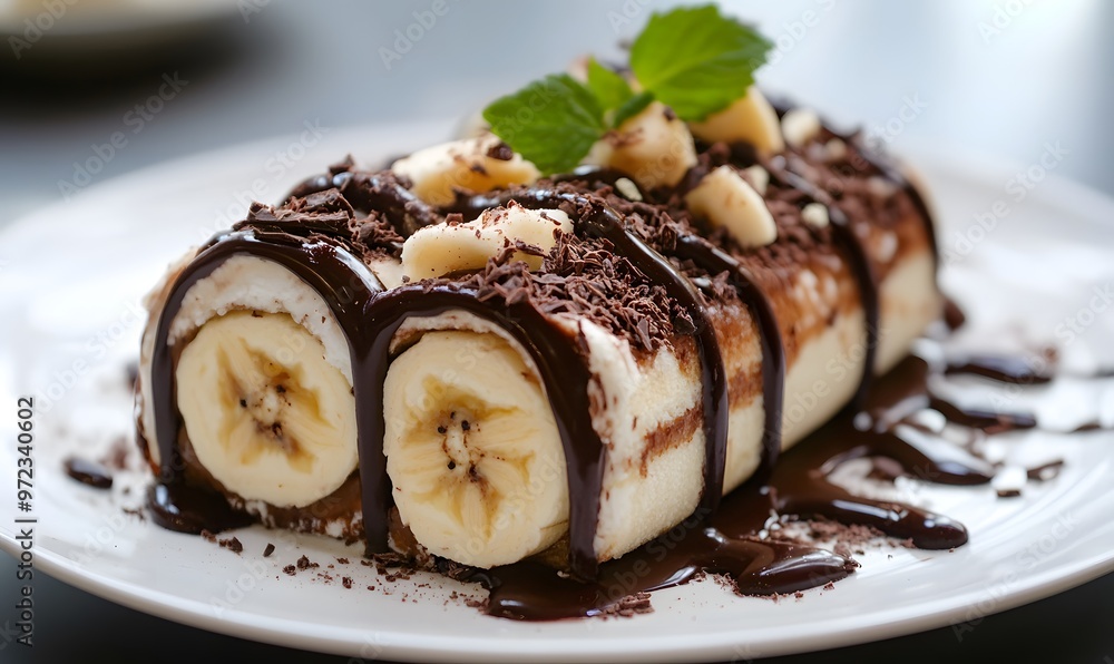 Banana Chocolate Fantasy Roll , Generative AI Banana Chocolate Fantasy Roll , Generative AI