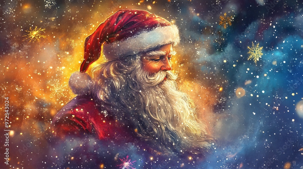 Poster Christmas Composition Santa Claus Poster Christmas Composition Santa Claus