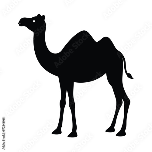 Artistic Camel Line Art silhouette vector.