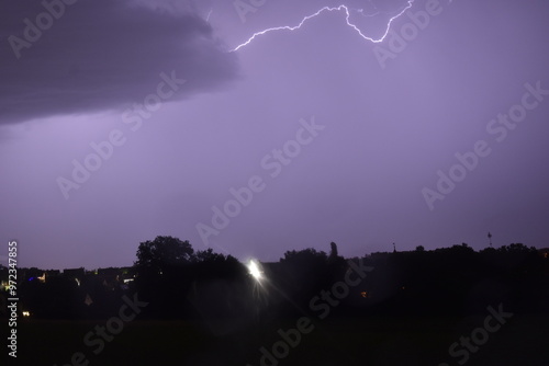 Gewitter bei Nacht, Winkelhaid, Deutschland photo