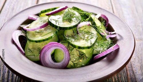 Fresh Cucumber and Red Onion Salad with Dill