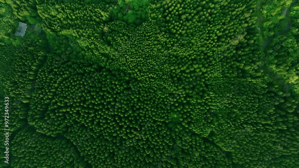 森林の風景 真俯瞰空撮 森林の風景 真俯瞰空撮