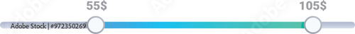 Price range slider showing value from minimum to maximum value with blue gradient on white background
