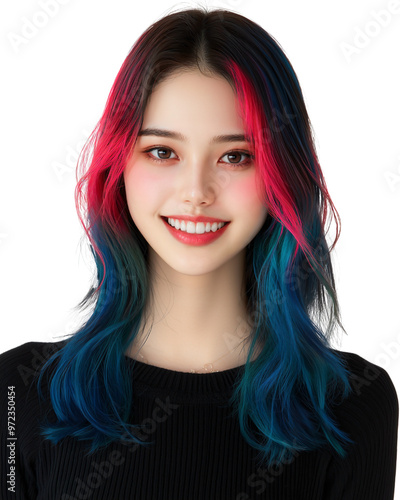 Wallpaper Mural A young woman with colorful hair, wearing a casual outfit  Torontodigital.ca