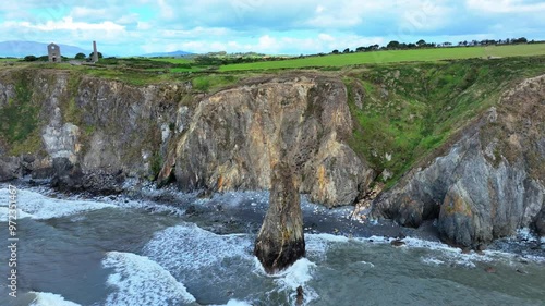 Ireland epic Locations erosion on sea cliffs at Tankardstown Copper coast Waterford Ireland after winter storms photo