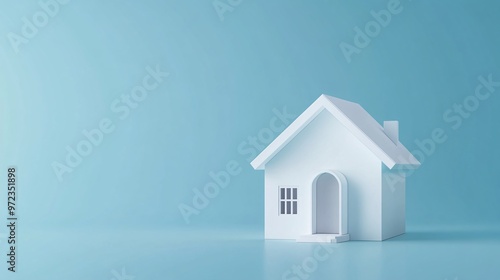Wallpaper Mural 11. House, 3D. White house, icon, symbol for real estate, sale, rent concepts. A modern banner for the advertisement of country houses. Vector. 3D white house icon with a minimalist design, ideal for Torontodigital.ca