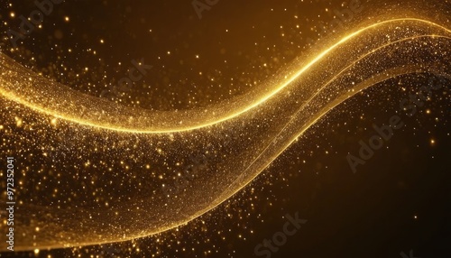 Abstract Golden wave with star and ball background2 photo