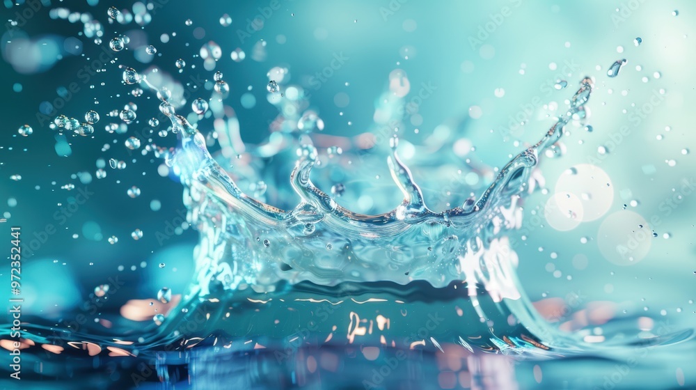 Abstract swirls of water forming a crown shape in liquid art, illustrating dynamic and expressive fluid motion Abstract swirls of water forming a crown shape in liquid art, illustrating dynamic and expressive fluid motion