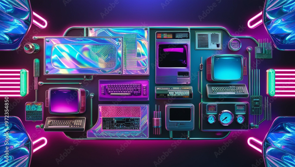 Retro Tech Odyssey: A Neon-Soaked Journey Through the Analog Age Retro Tech Odyssey: A Neon-Soaked Journey Through the Analog Age