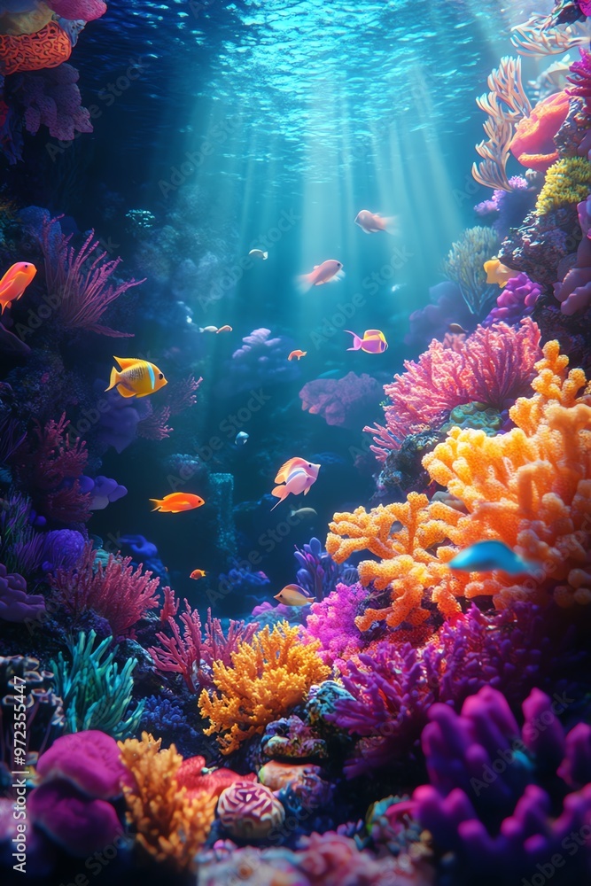 A tilted angle view of an underwater world A tilted angle view of an underwater world