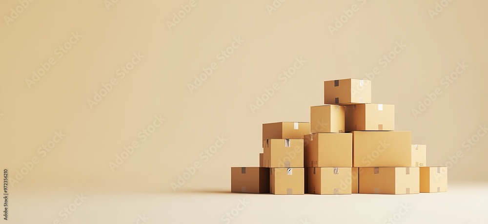A stack of cardboard boxes on a white background
A stack of cardboard boxes on a white background