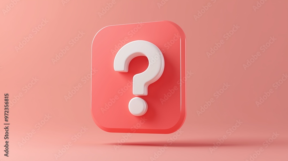 A colorful question mark symbol against a soft pink background representing curiosity and seeking answers in a modern design A colorful question mark symbol against a soft pink background representing curiosity and seeking answers in a modern design