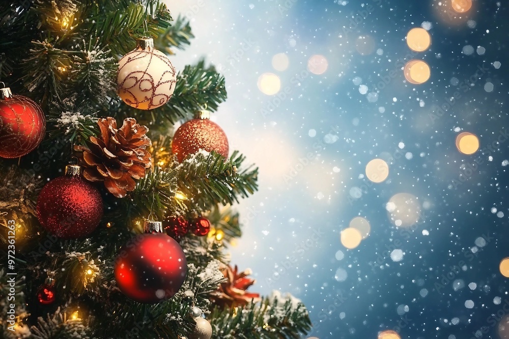 Merry Christmas and New Year holidays background. Blurred bokeh background Merry Christmas and New Year holidays background. Blurred bokeh background