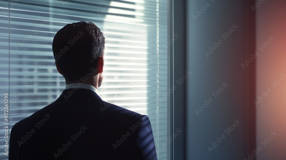Businessman Looking Out Window Businessman Looking Out Window
