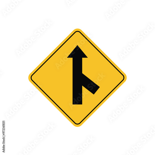 Free Download road sign icon, turning ahead road on yellow rhombus. board.suitable for poster use and web icon	
 - GFXLoad