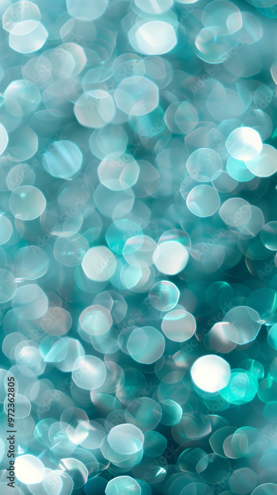 Blurred turquoise lights creating festive bokeh. Blurred turquoise lights creating festive bokeh.