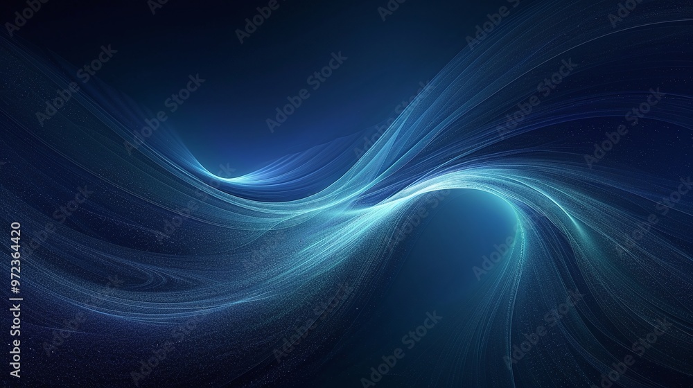 Fototapeta premium A serene abstract wave design in shades of blue, creating a calming and modern visual effect for backgrounds and projects.