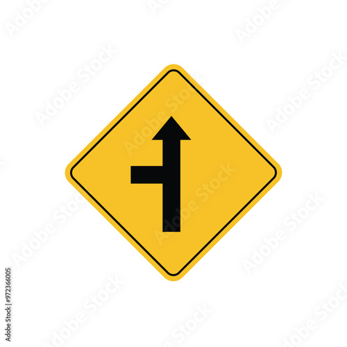 Free Download road sign icon, side road on yellow rhombus. board.suitable for poster use and web icon - GFXLoad