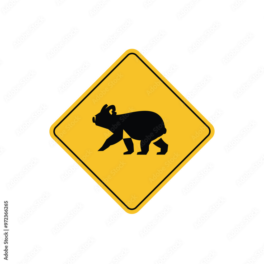 road sign icon, koala crossing road on yellow rhombus. board.suitable for poster use and web icon
road sign icon, koala crossing road on yellow rhombus. board.suitable for poster use and web icon