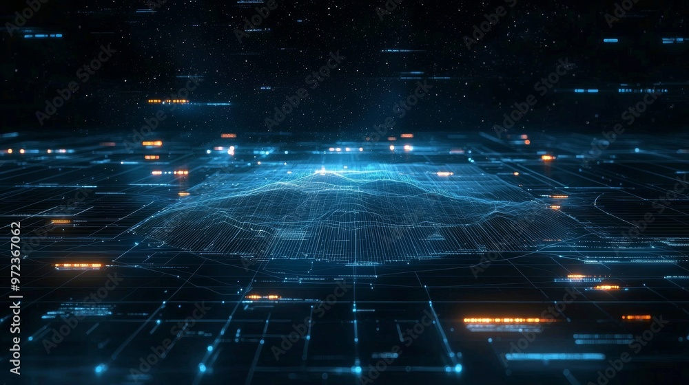 Obraz premium Computer code. Digital technology background. Abstract space background. 3D rendering.