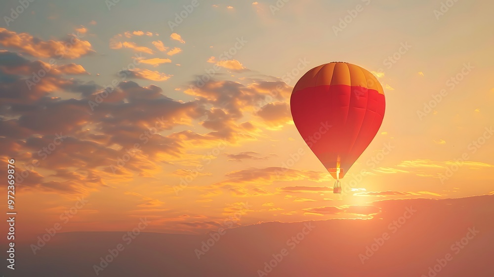 Hot Air Balloon at Sunrise: A vibrant hot air balloon floating gracefully in the sky at sunrise.
Hot Air Balloon at Sunrise: A vibrant hot air balloon floating gracefully in the sky at sunrise.