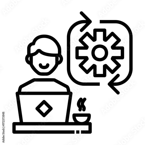 freelance work flow Line Icon