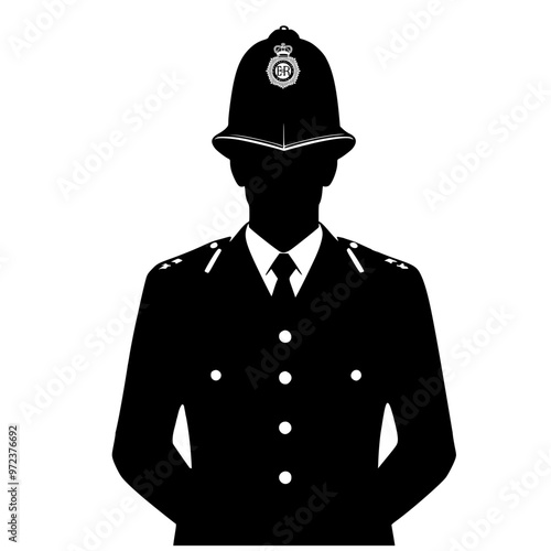 Modern London Police officer in uniform  