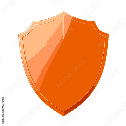 orange defence shield vector illustration isolated 