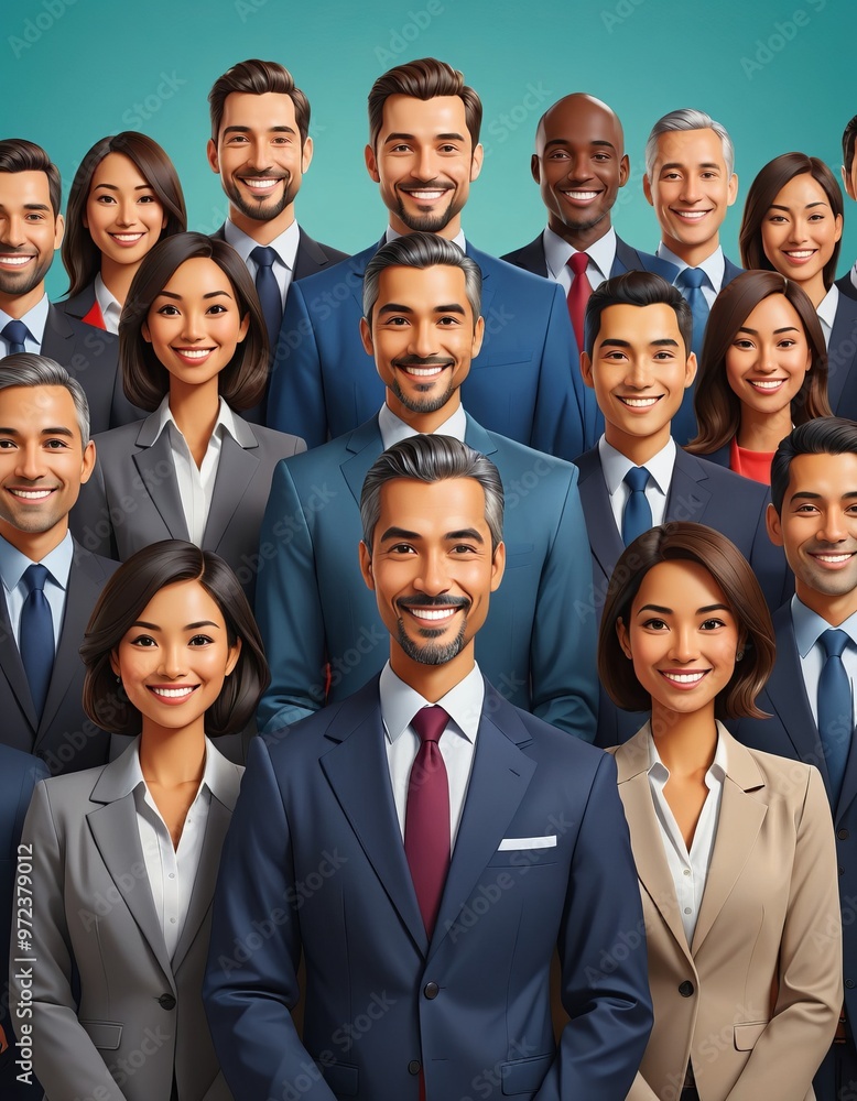 Group of multi ethnic business people in suits standing together smiling looking at camera generative ai diverse professional Group of multi ethnic business people in suits standing together smiling looking at camera generative ai diverse professional