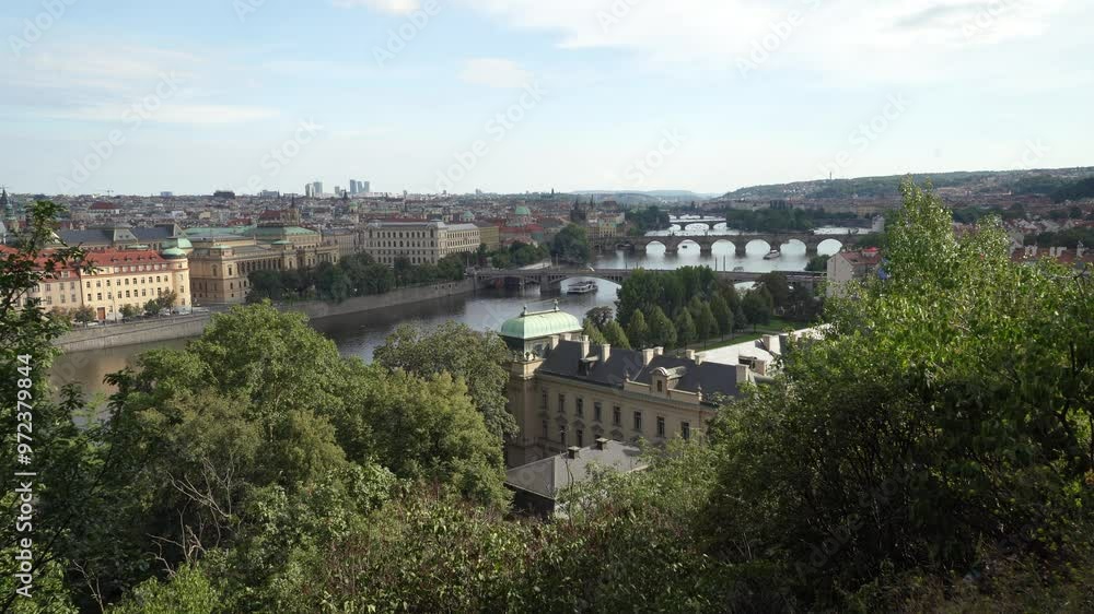 panoramic view of Prague from uphill panoramic view of Prague from uphill