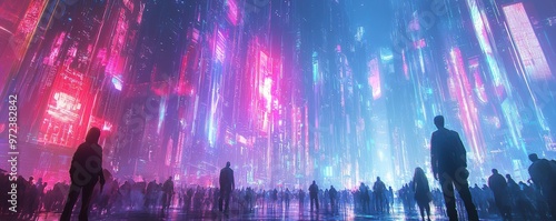 Wallpaper Mural AI-controlled metropolis, digital architecture, futuristic society, neon holograms Torontodigital.ca