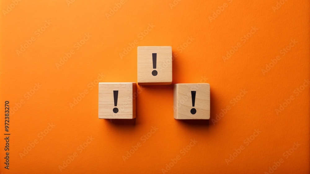 Orange pattern background with wood exclamation mark for your presentation background Orange pattern background with wood exclamation mark for your presentation background