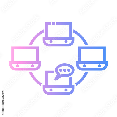 intercommunication Line Gradient Icon