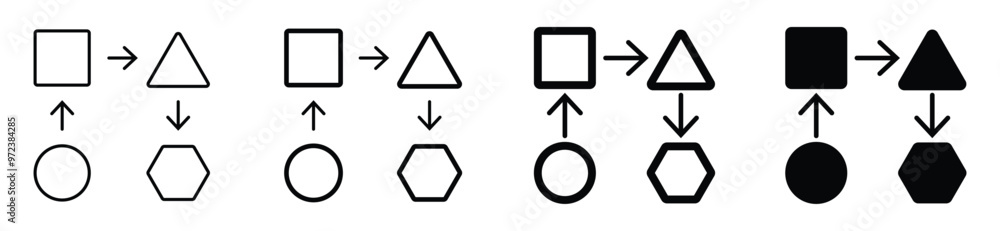 Set of icons related to workflow, processing, operation. Outline icon collection. Editable stroke. Vector illustration Set of icons related to workflow, processing, operation. Outline icon collection. Editable stroke. Vector illustration