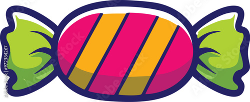 Candy Cartoon Icon Illustration.