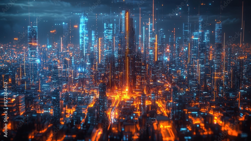 AI metropolis, digital innovation, futuristic architecture, holographic networks AI metropolis, digital innovation, futuristic architecture, holographic networks