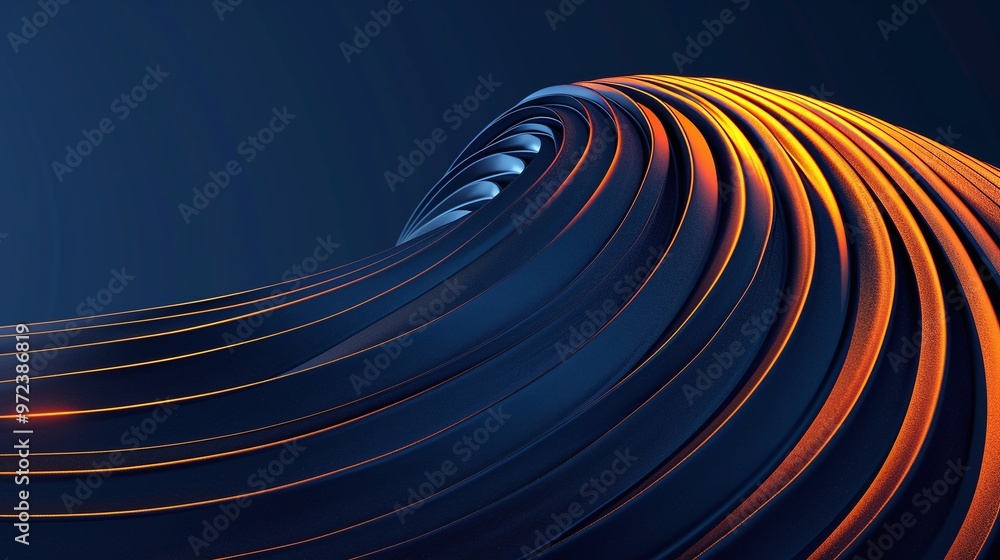 Obraz premium Abstract wave design featuring dynamic lines in vibrant colors. Ideal for modern backgrounds and digital artwork. Product presentation background.