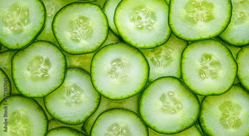 Top view of cucumber slices a fresh and healthy Top view of cucumber slices a fresh and healthy