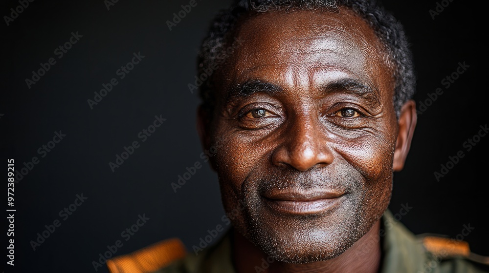 Happy 60 year old Zambian man, on a solid background with good lighting Happy 60 year old Zambian man, on a solid background with good lighting