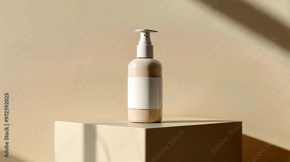 front view of cosmetic bottle with blank label front view of cosmetic bottle with blank label