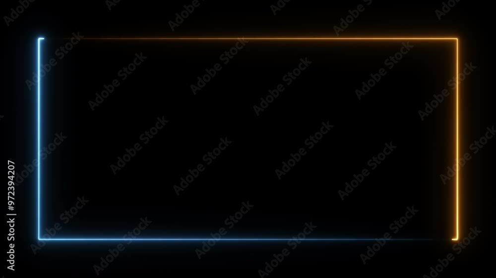 Neon Border Frame Background In Orange And Blue color. 4K motion animation. Neon Border Frame Background In Orange And Blue color. 4K motion animation.