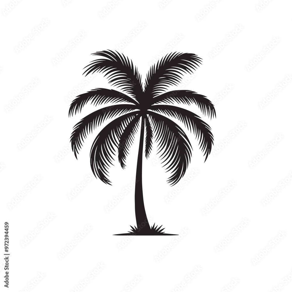 Palm tree vector logo, icon. Palm tree silhouette. Palm tree vector design black and white. Palm tree vector logo, icon. Palm tree silhouette. Palm tree vector design black and white.